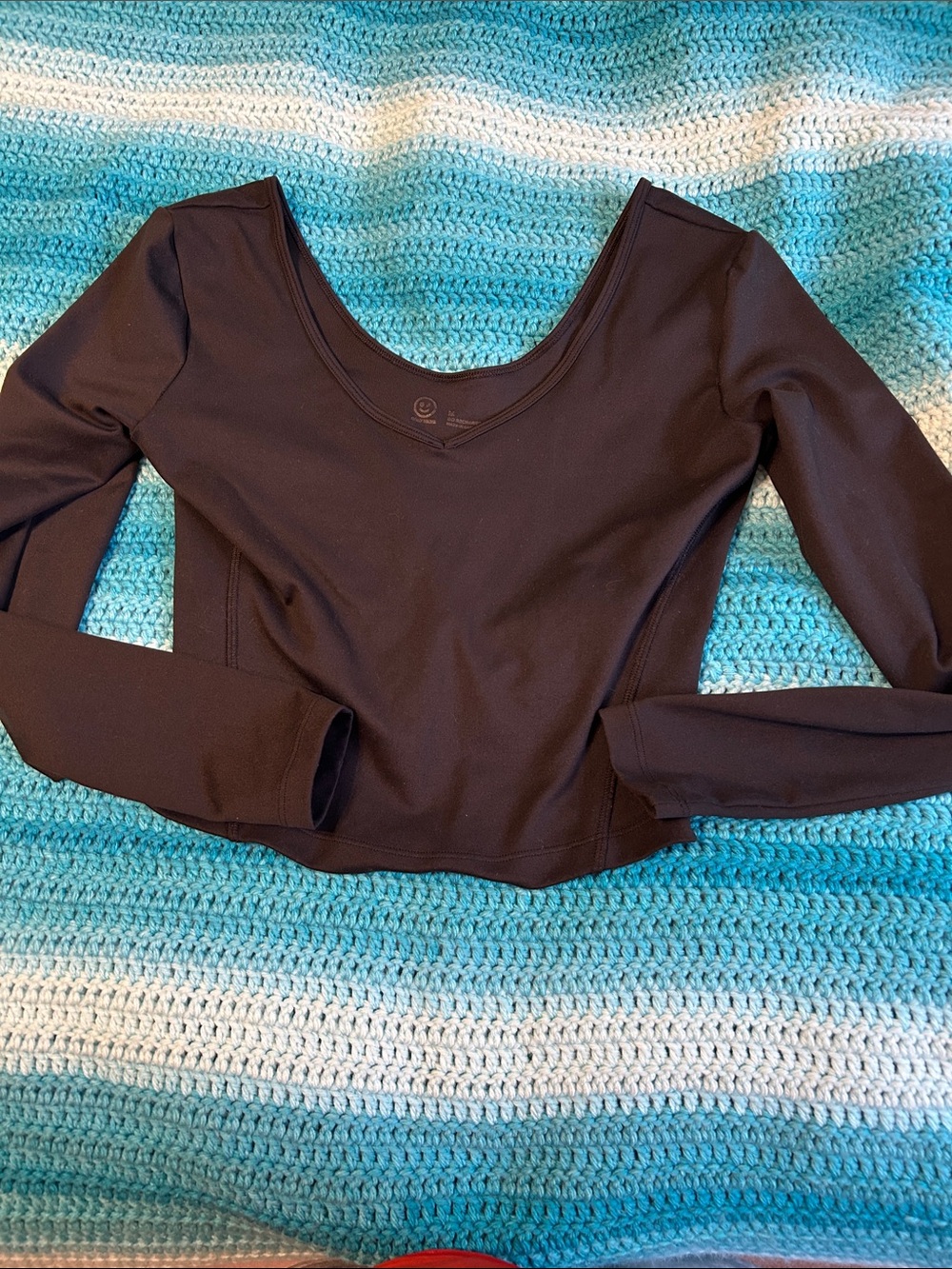 Gilly Hicks Black Scoop Neck Long Sleeve Top